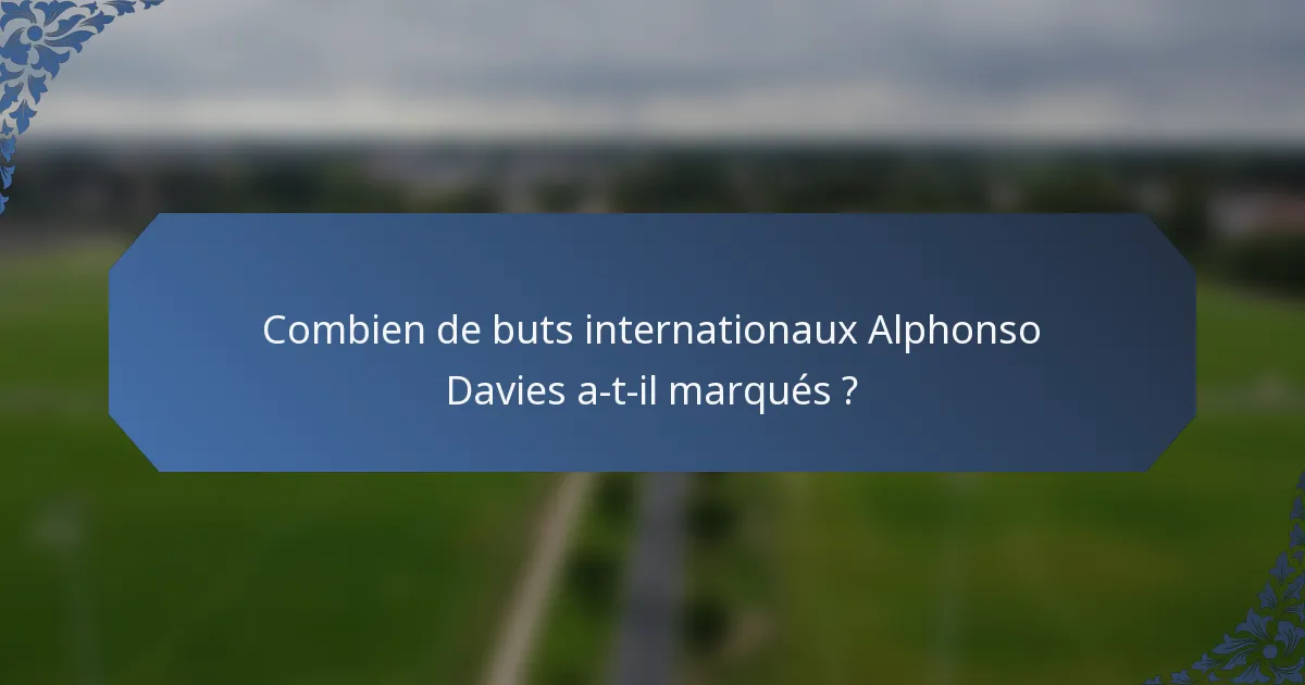 Combien de buts internationaux Alphonso Davies a-t-il marqués ?